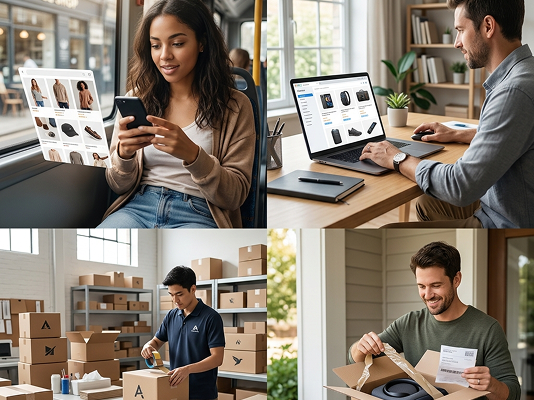 AI-powered eCommerce website illustration